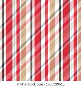 Vector striped seamless pattern with diagonal stripes. Colorful background. Wrapping paper. Print for interior design and fabric. Kids background. Backdrop in vintage style.