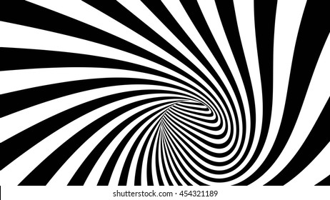 Vector striped spiral abstract tunnel