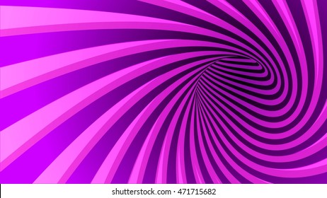 Vector striped spiral abstract tunnel