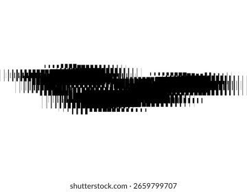 Vector rayado punto negro sobre fondo blanco. Fondo con espacio para texto. Patrón de líneas rotas. Elemento de diseño de moda para la impresión, publicidad. Franja rayada