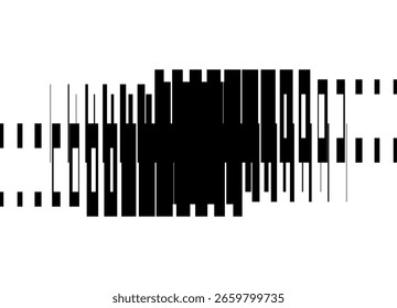 Vector striped spot black on white background. Background with space for text. Pattern of broken lines. Trendy design element