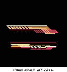 vector striped strip sticker design for car body
