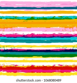 vector striped summer pattern. Paint Lines Seamless background. ink brush strokes. colorful stripes for swimming close, polo or T-shirt Modern hipster paintbrush line. spring stripes girly backdrop