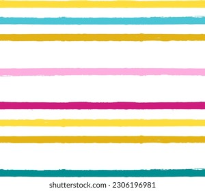 Vector striped summer pattern. Paint Lines Seamless background. Colorful brush strokes. Bright stripes watercolor lines	