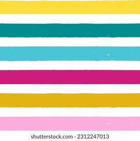 Vector striped summer pattern. Paint Lines Seamless background. Colorful brush strokes. Bright stripes watercolor lines	