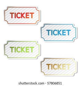 Vector striped tickets