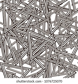 Vector Striped Triangles Seamless Pattern on White Background