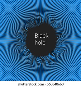 Vector striped waves geometric background. black hole. backdrop for flyer, presentation, template, brochure, booklet, cover, magazine, banner