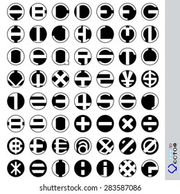 Vector Stripes Circular. font with additional currency, numbers and special symbols and signs.
