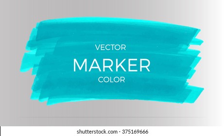 Vector ?olor stripes drawn with turquoise markers