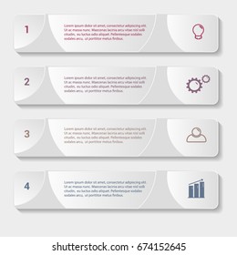 Vector stripes for infographic. Template for diagram, graph, presentation and chart. Business concept with 4 options, parts, steps or processes. Abstract background.