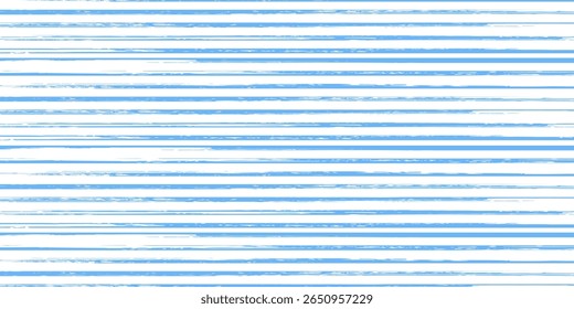 Vector stripes pattern. Seamless blue and white brush stroke background. Striped print with distress texture. Painted ornament for kids. Childish design
