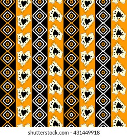 Vector stripes pattern. tribal seamless texture, multicolor stripes with elements Doodles