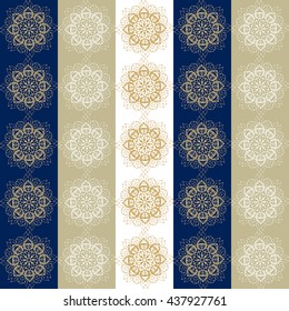 Vector stripes pattern. tribal seamless texture, multicolor stripes. using mandala element