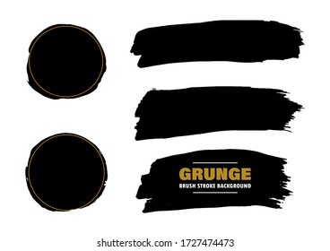 Vector Stripes. Set of Black Ink Strokes. Place for Your Text. Vector Grunge Stripes. Modern Textured Shapes. Freehand Artwork. Distressed Banner. Geometric Brushes. Black Brush Strokes.