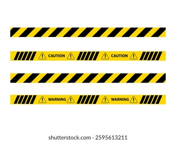 Vector Stripes Warning tape with yellow and black . Safety stripe warning caution hazard danger road vector sign symbol. Warning, Caution, no trespassing tape decoration .