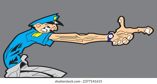 Vector Striping and cartoon character
