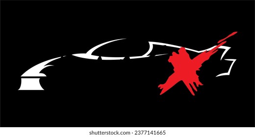 Vector Striping and cartoon character