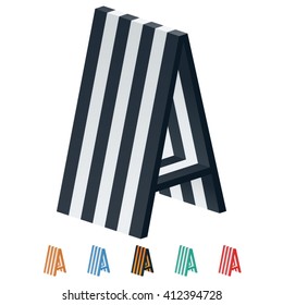 Vector stripped 3D alphabet. Optional different colors. Letter A
