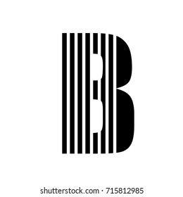 Vector stripped alphabet. Letter B