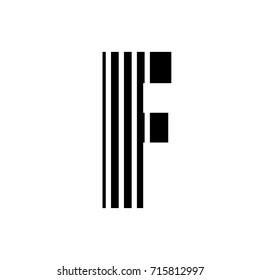 Vector stripped alphabet. Letter F