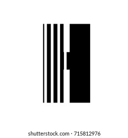 Vector stripped alphabet. Letter H