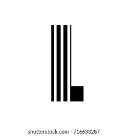 Vector stripped alphabet. Letter L