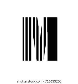 Vector stripped alphabet. Letter M