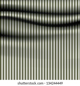 Vector stripped drapery. Soft cloth with stripes. Much space for your content. Decorative element. Clean, retro design. Discreet color.