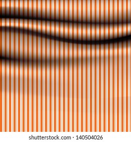Vector stripped drapery. Soft cloth with stripes. Much space for your content. Decorative element. Clean, retro design. Discreet color.
