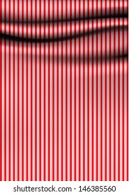 Vector stripped drapery. Soft cloth with stripes. Much space for your content. Decorative emelemnt. Clean, retro design. Discreet color.