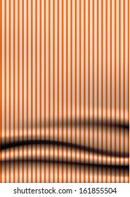 Vector stripped drapery. Soft cloth with stripes. Much space for your content. Decorative element. Clean, retro design. Discreet color.