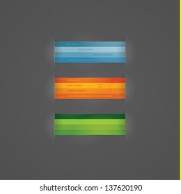Vector stripped template in modern design. Four lines with space for your content. Sizable, editable. Trendy, modern design. Four choices, offers.