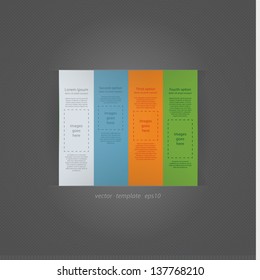 Vector stripped template in modern design. Four lines with space for your content. Sizable, editable. Trendy, modern design. Four choices, offers.