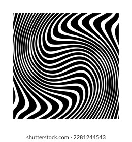 Tiras vectoras Resumen Fondo.Diseño óptico de ondas artísticas en blanco y negro.Arte óptico de línea. Fondo psicodélico. Fondo de la línea de degradado monocromo .halftone.