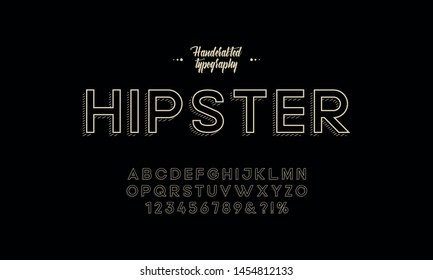 Vector of stripy bold font alphabet