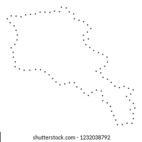 Vector stroke dot Armenia map in black color, small border points have diamond shape. Track the frame points and get Armenia map. Educational geographic draft for Armenia map quiz.