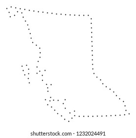 Vector stroke dot British Columbia Province map in black color, small border points have diamond shape. Connect the frame points and get British Columbia Province map.