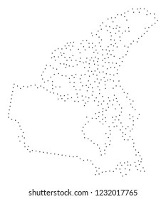 Vector stroke dot Canada v2 map in black color, small border points have diamond shape. Discover the frame points and get Canada v2 map. Educational geographic template for Canada v2 map quiz.