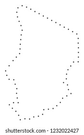 Vector stroke dot Chad map in black color, small border points have diamond shape. Track the frame points and get Chad map. Educational geographic template for Chad map quiz.