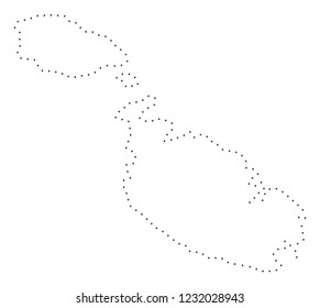 Vector stroke dot Malta Island map in black color, small border points have diamond shape. Discover the frame points and get Malta Island map. Educational geographic sketch for Malta Island map quiz.