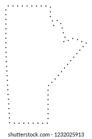 Vector stroke dot Manitoba Province map in black color, small border points have diamond shape. Trace the frame points and get Manitoba Province map.