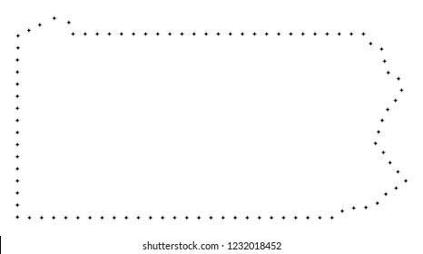 Vector stroke dot Pennsylvania State map in black color, small border points have diamond shape. Track the frame points and get Pennsylvania State map.