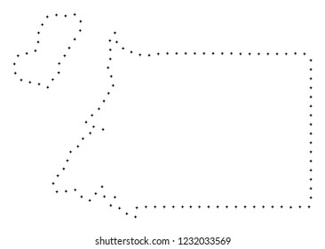 Vector stroke dotted Equatorial Guinea map in black color, small border points have diamond shape. Follow the frame points and get Equatorial Guinea map.