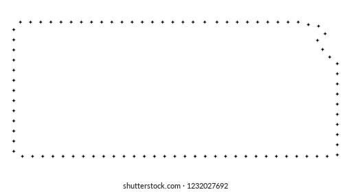 Vector stroke dotted Kansas State map in black color, small border points have diamond shape. Track the path points and get Kansas State map. Educational geographic sketch for Kansas State map quiz.