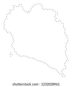 Vector stroke dotted Koh Phangan Thai Island map in black color, small border points have diamond shape. Follow the frame points and get Koh Phangan Thai Island map.