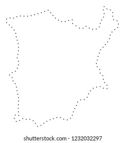 Vector stroke dotted Koh Samui map in black color, small border points have diamond shape. Connect the frame points and get Koh Samui map. Educational geographic draft for Koh Samui map quiz.
