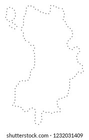Vector stroke dotted Koh Tao Thai Island map in black color, small border points have diamond shape. Track the path points and get Koh Tao Thai Island map.