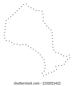Vector stroke dotted Ontario Province map in black color, small border points have diamond shape. Connect the frame points and get Ontario Province map.