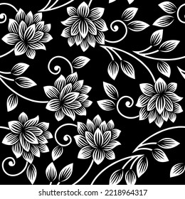 Vector stroke flower pattern design